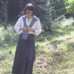 国産デニムのラップスカート・ロング